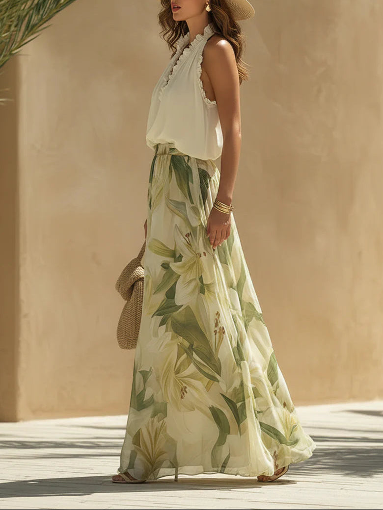 Vacance | Lily Set with Ruffled Top