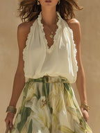 Vacance | Lily Set with Ruffled Top