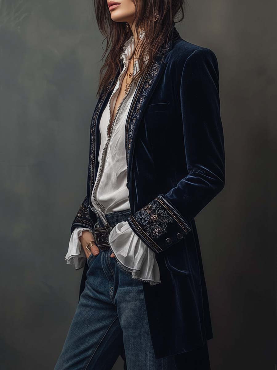 Coralie | Long Embroidered Jacket