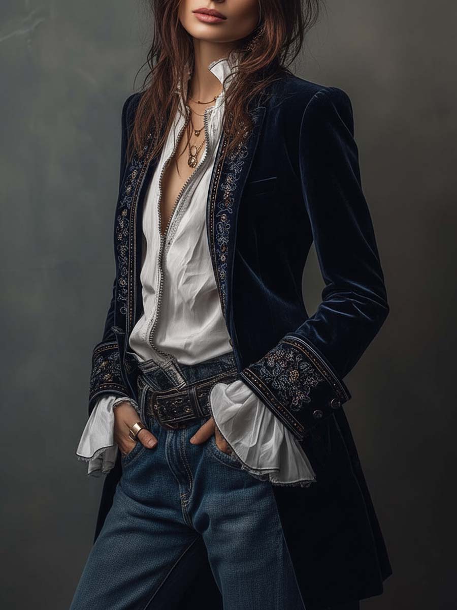 Coralie | Long Embroidered Jacket