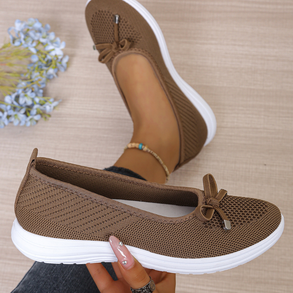 Ottavia | Lightweight Slip-On Flats - Brown