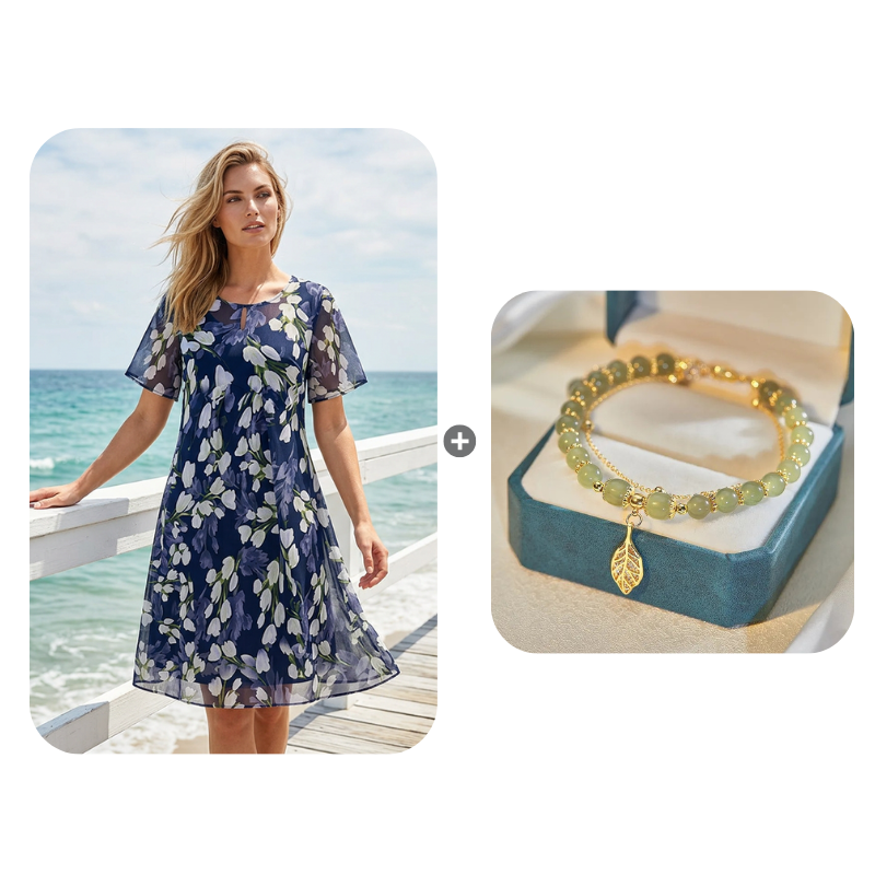 Tamsin | Elegant A-Line Dress with Floral Print