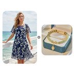 Tamsin | Elegant A-Line Dress with Floral Print