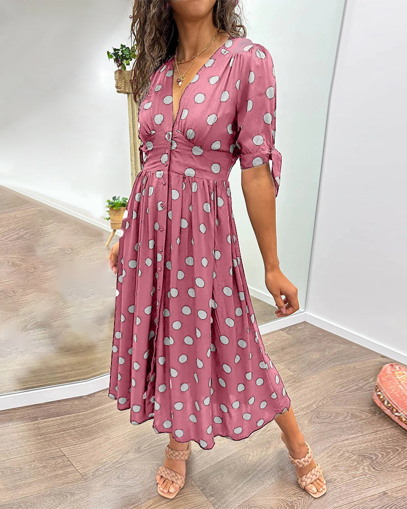 Monique | Elegant Polka-Dots Dress