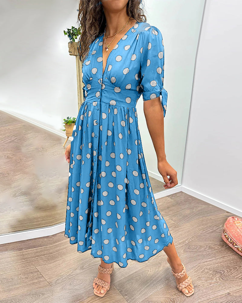 Monique | Elegant Polka-Dots Dress