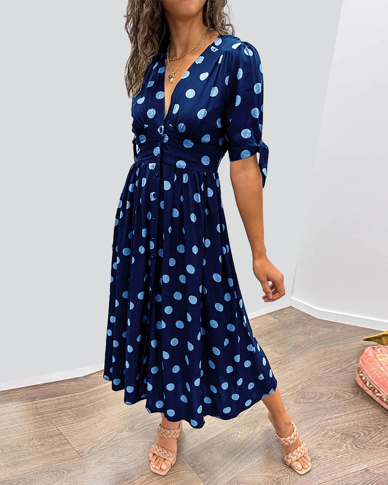 Monique | Elegant Polka-Dots Dress