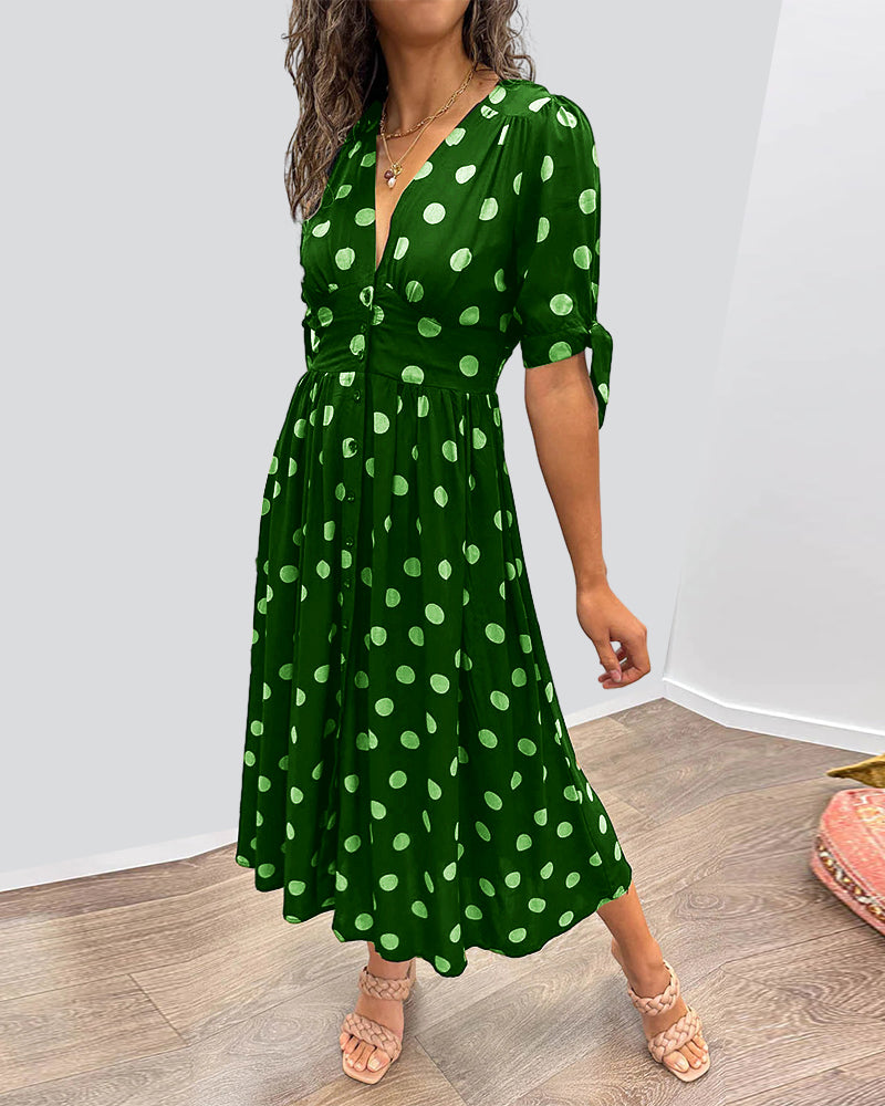 Monique | Elegant Polka-Dots Dress