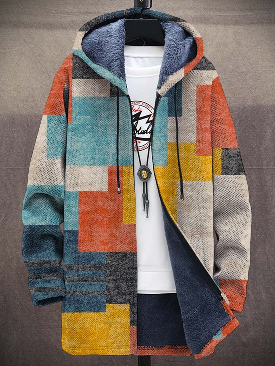 Celestine | Cosy Patchwork Hooded Jacket