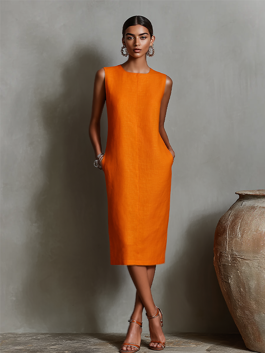 Coraline | Sleeveless Shift Dress with Pockets