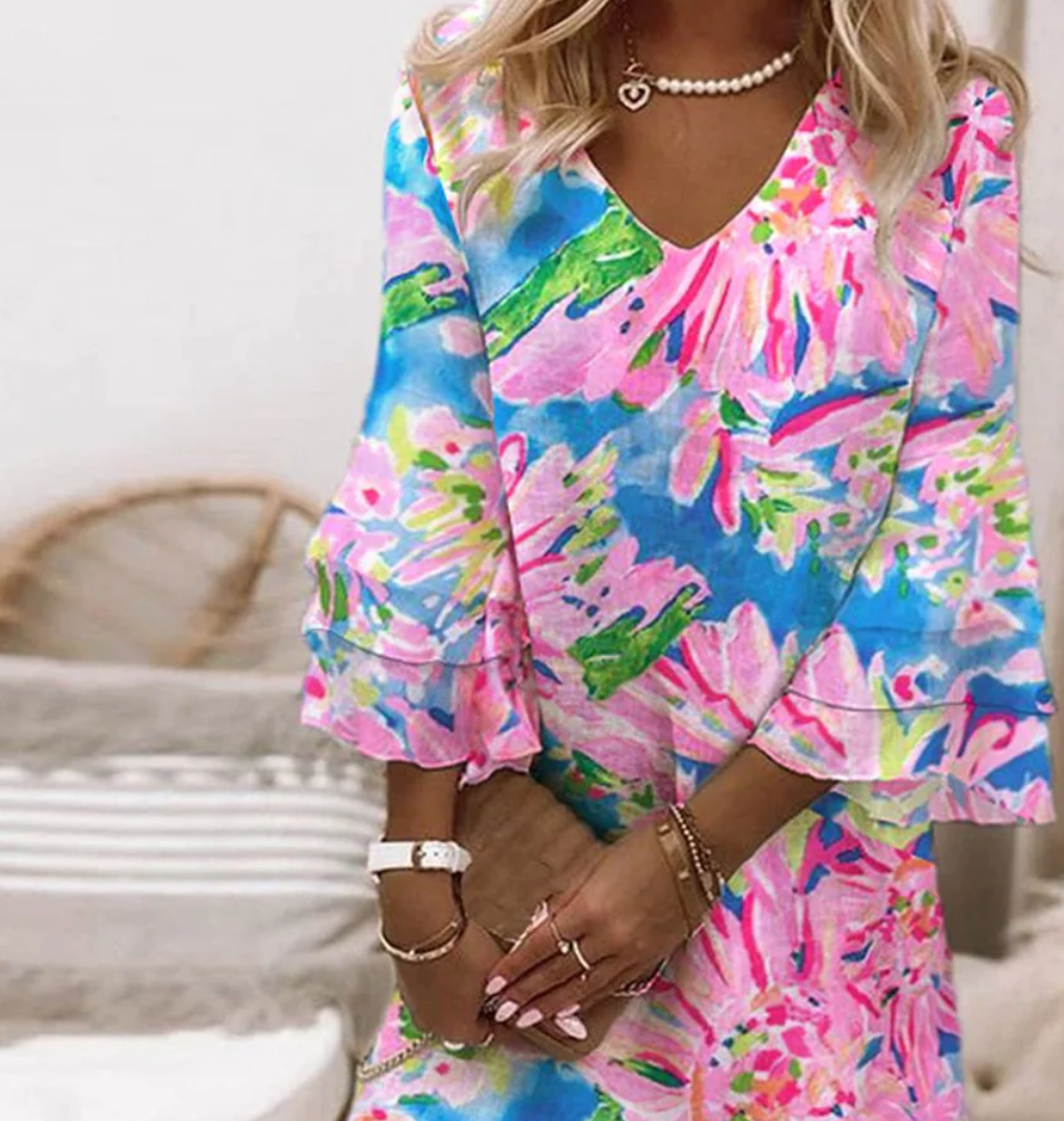 Sylivie | Dress with Bell Sleeves