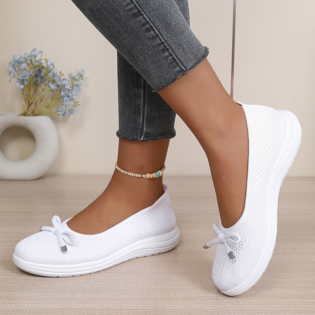 Ottavia | Lightweight Slip-On Flats - White
