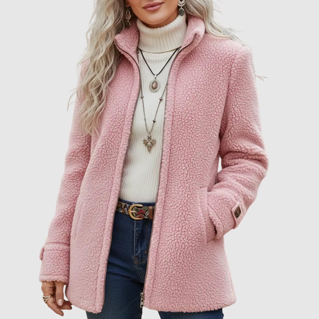 Vanessa | Cosy Sherpa Full-Zip Fleece Jacket - Pink