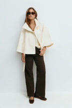 Beatrix | Belted Cape Jacket with High Collar