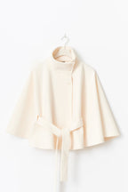 Beatrix | Belted Cape Jacket with High Collar
