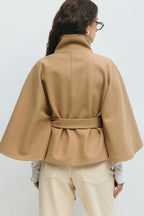 Beatrix | Belted Cape Jacket with High Collar