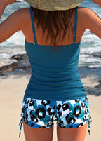 Gabby | Striped Tankini with Printed Shorts