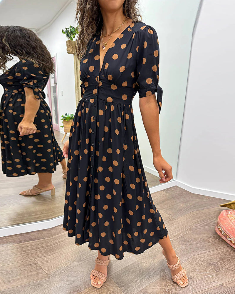 Monique | Elegant Polka-Dots Dress