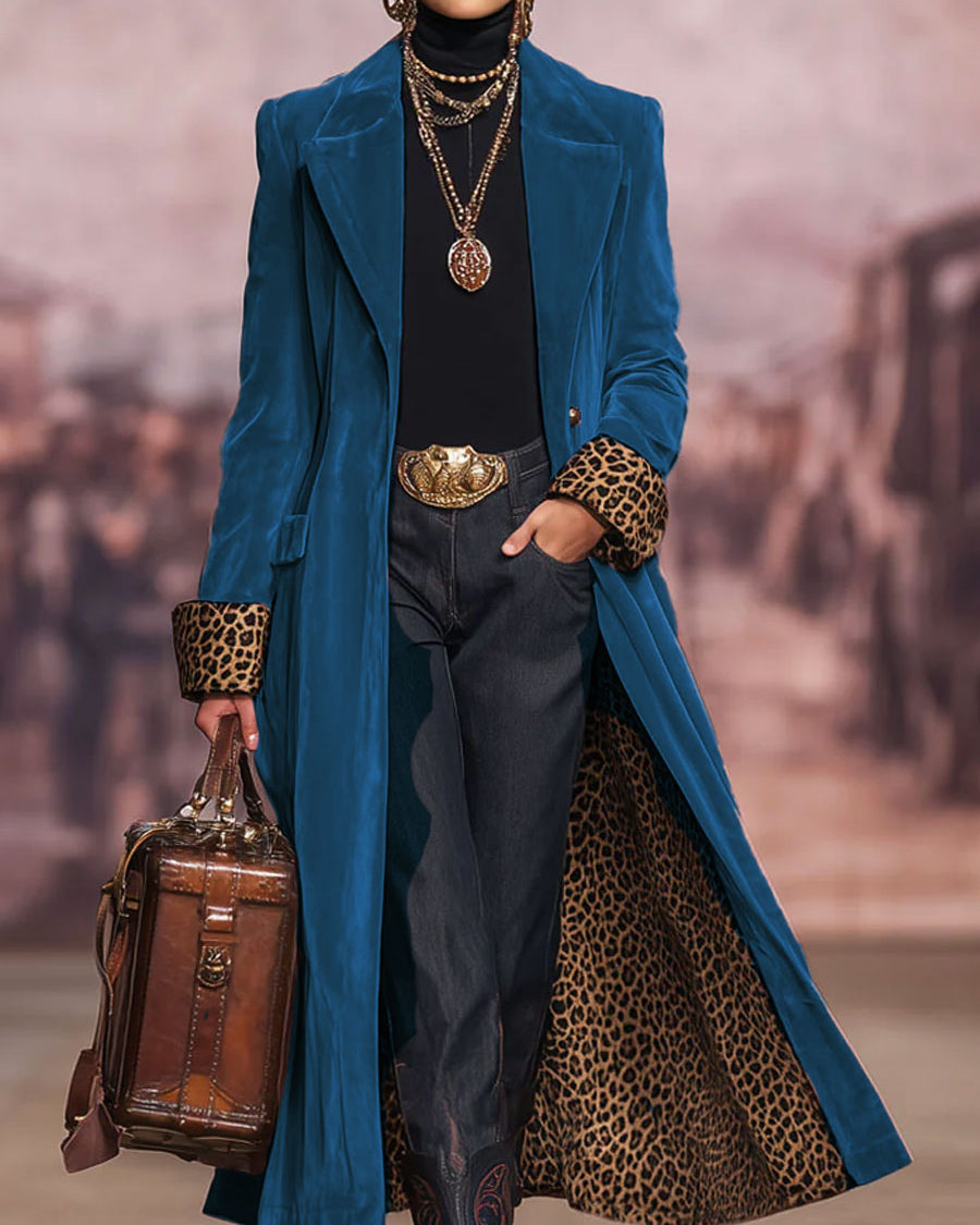Madison | Elegant Long Tailored Coat - Blue