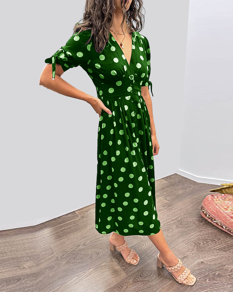Monique | Elegant Polka-Dots Dress