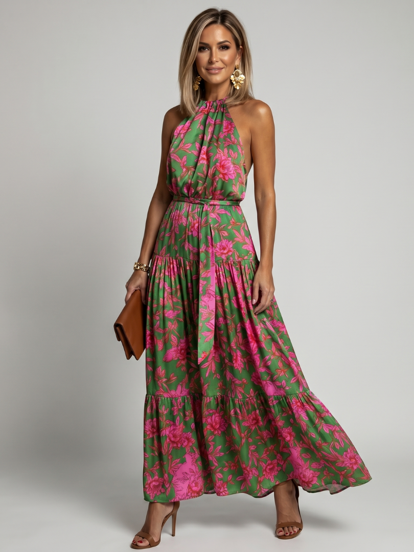 Louisa | Draped Halter Midi Dress