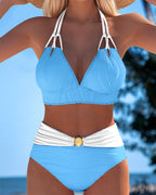 Lily | High-Cut Swimsuit with Double Straps and Contrast Colour
