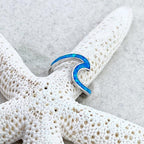 Ocean Wave Ring in Opal and Silver