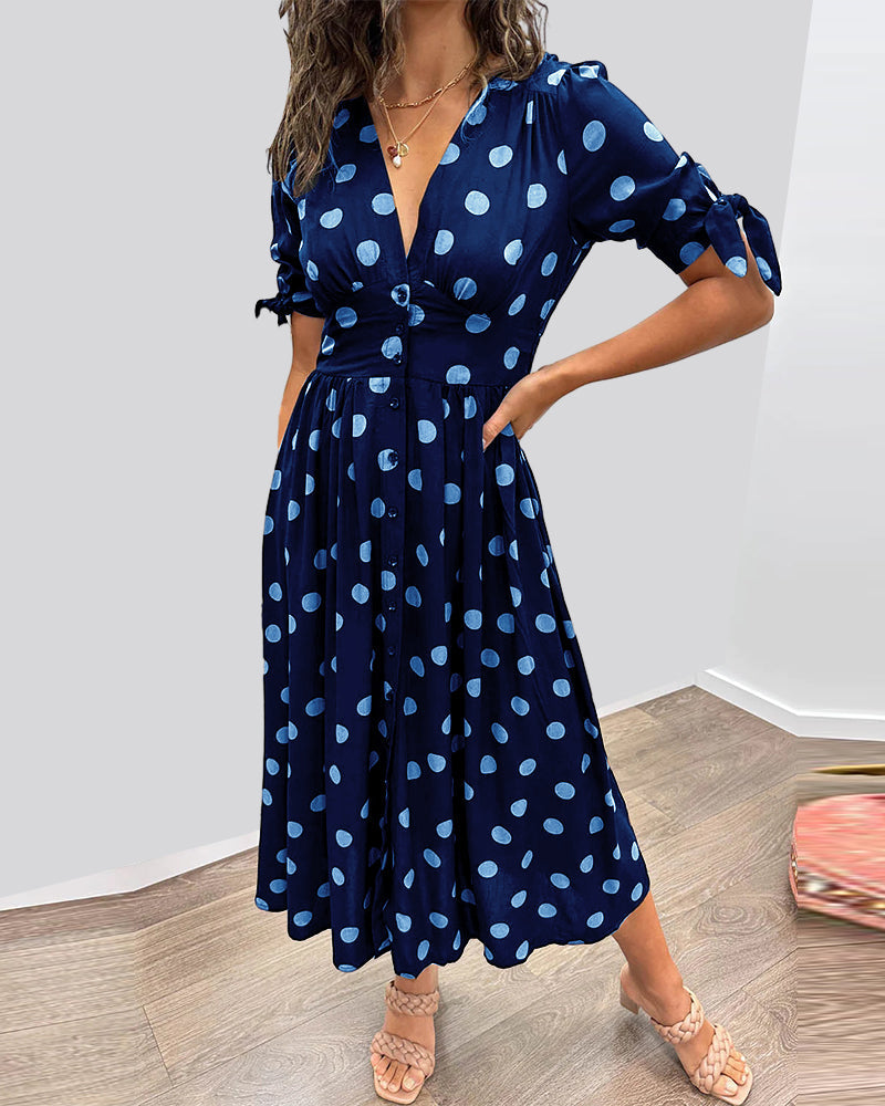 Monique | Elegant Polka-Dots Dress