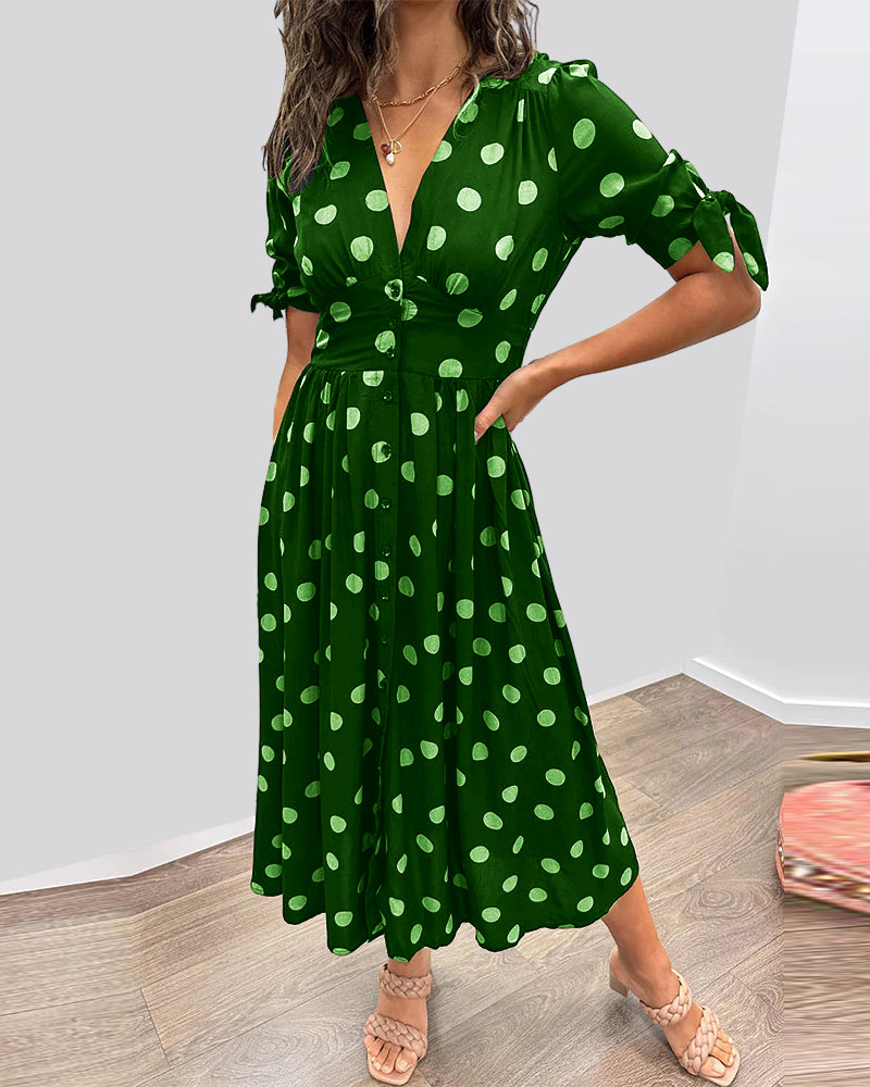 Monique | Elegant Polka-Dots Dress