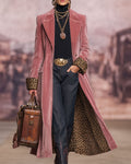 Madison | Elegant Long Tailored Coat - Pink