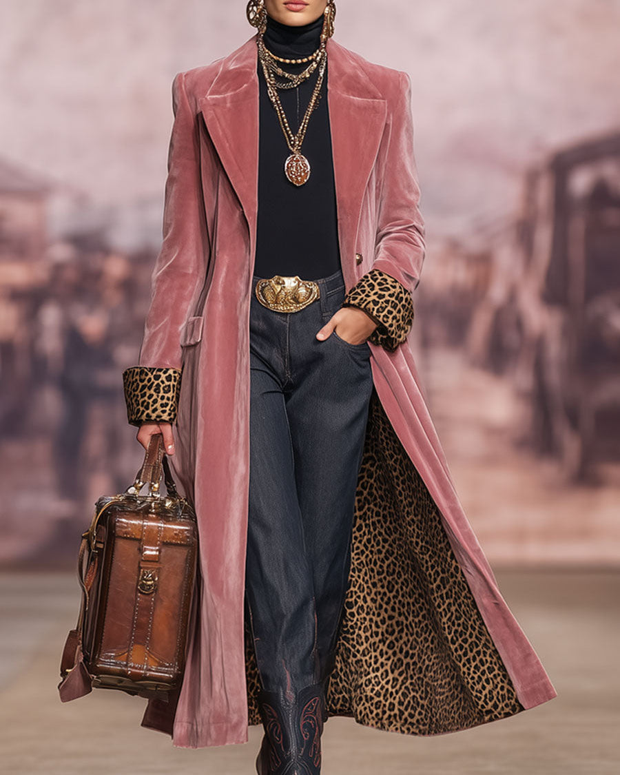 Madison | Elegant Long Tailored Coat - Pink