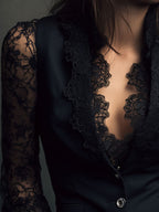 Selina | Elegant Lace Blouse with Tailored Waistcoat