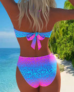 Lydia | Halterneck Leopard Print Gradient Swimsuit