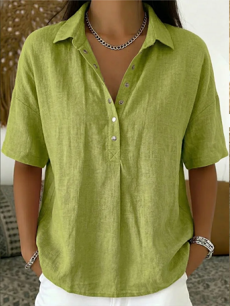 Tessa | Blouse with Button Placket and Collar