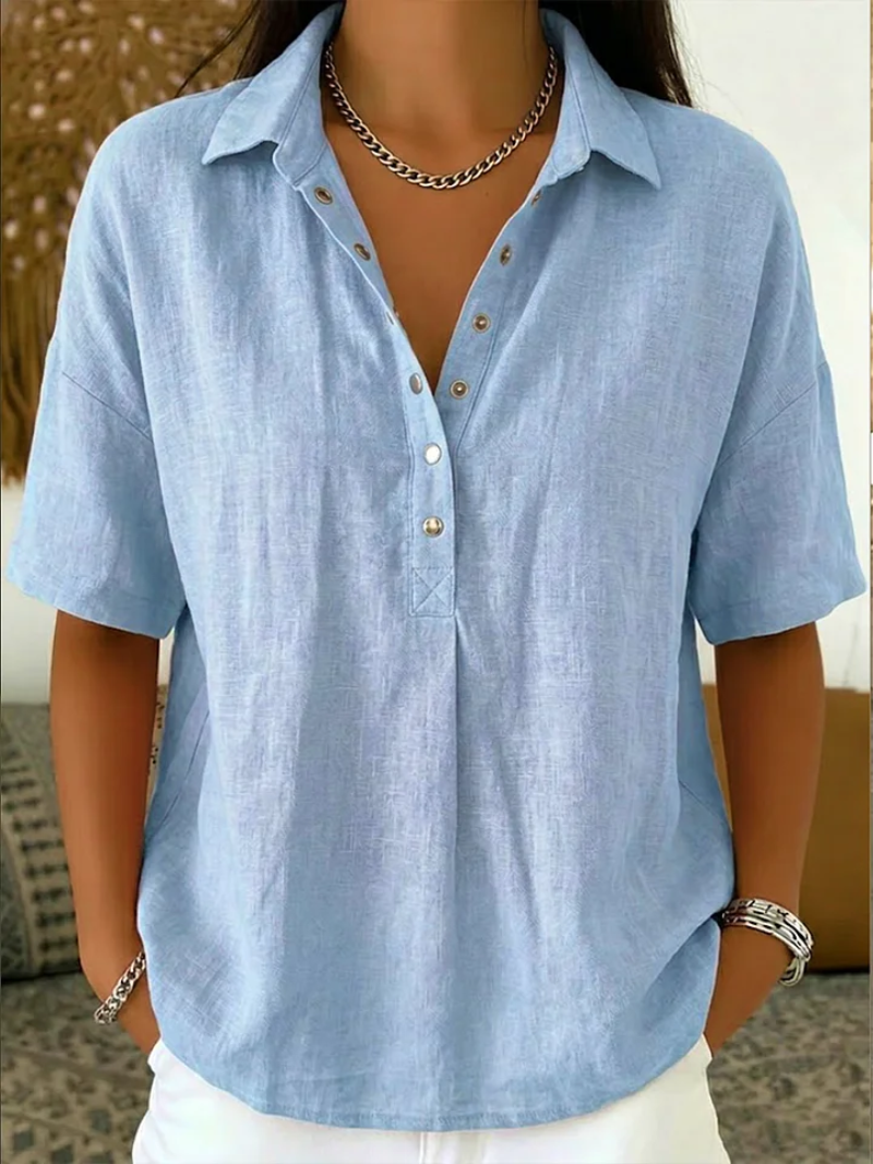 Tessa | Blouse with Button Placket and Collar