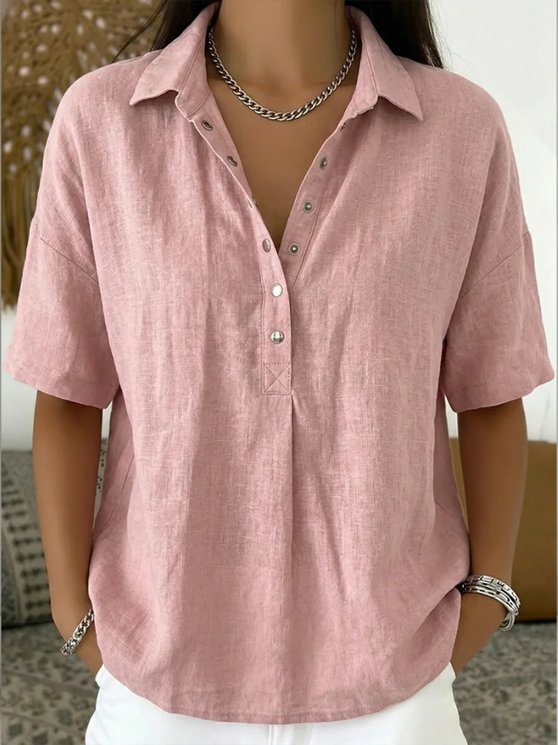 Tessa | Blouse with Button Placket and Collar