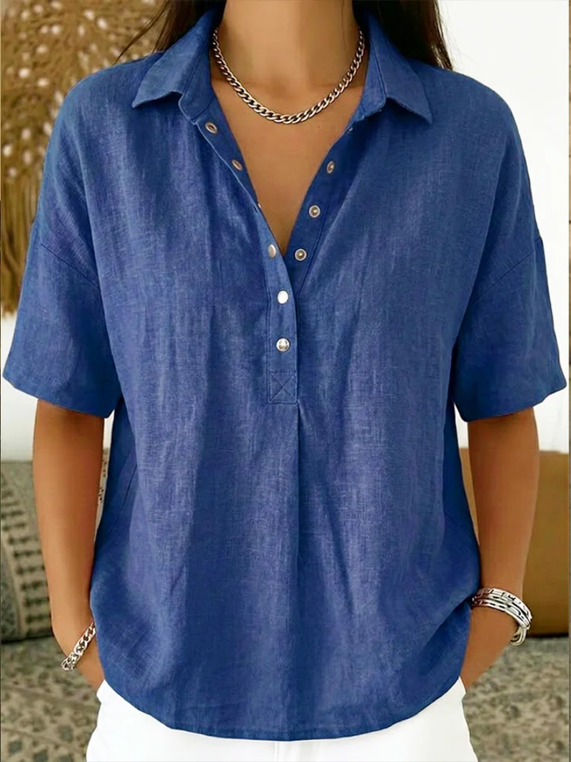 Tessa | Blouse with Button Placket and Collar