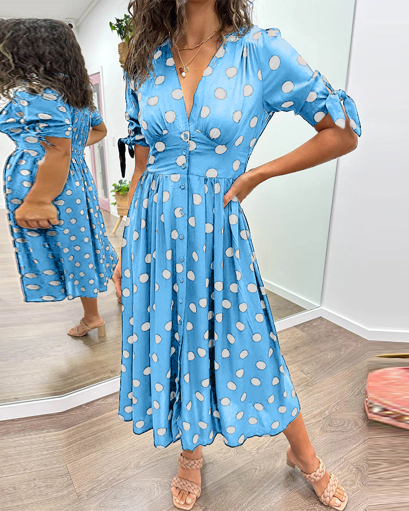 Monique | Elegant Polka-Dots Dress