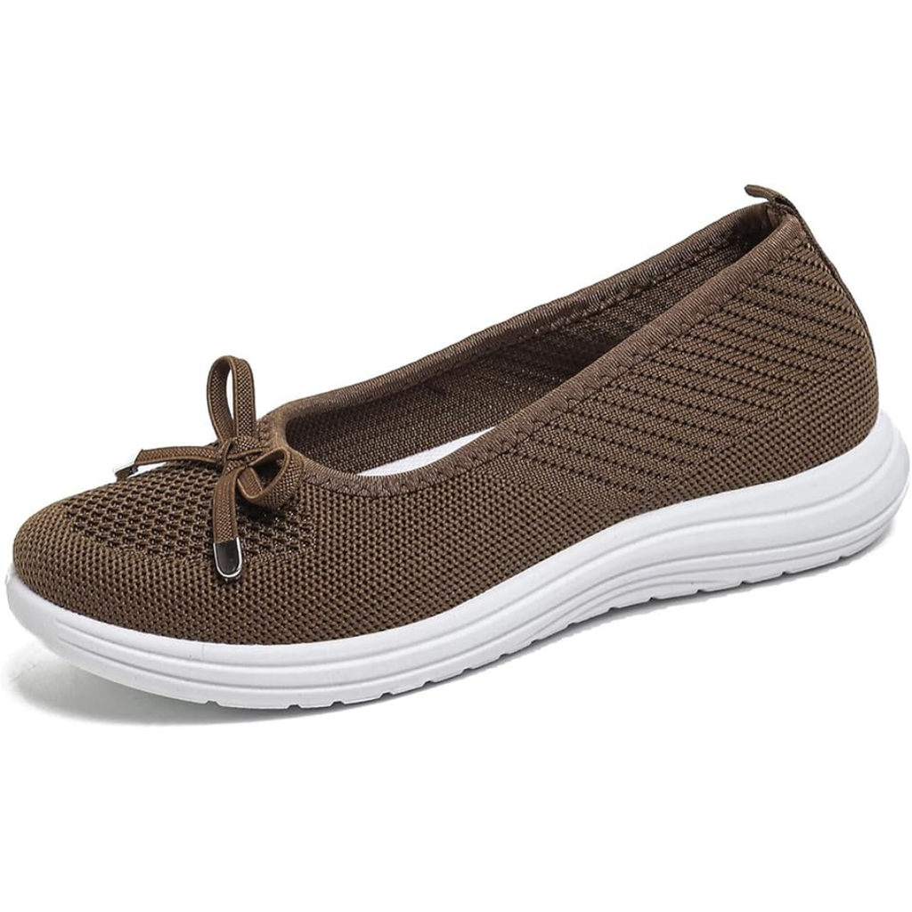Ottavia | Lightweight Slip-On Flats - Brown