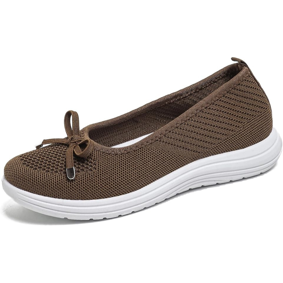 Ottavia | Lightweight Slip-On Flats - Brown