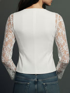 Selina | Elegant Lace Blouse with Tailored Waistcoat