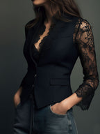 Selina | Elegant Lace Blouse with Tailored Waistcoat