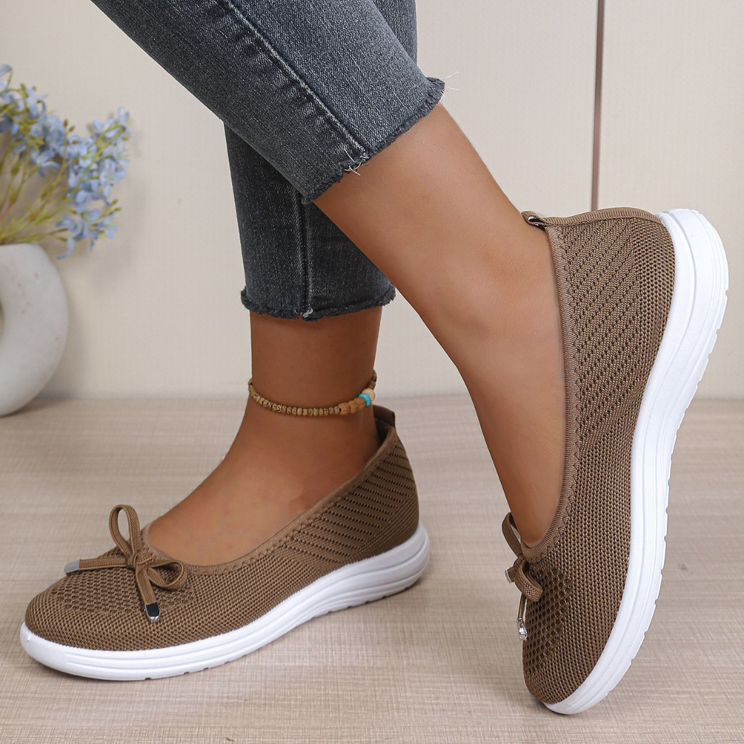 Ottavia | Lightweight Slip-On Flats - Brown