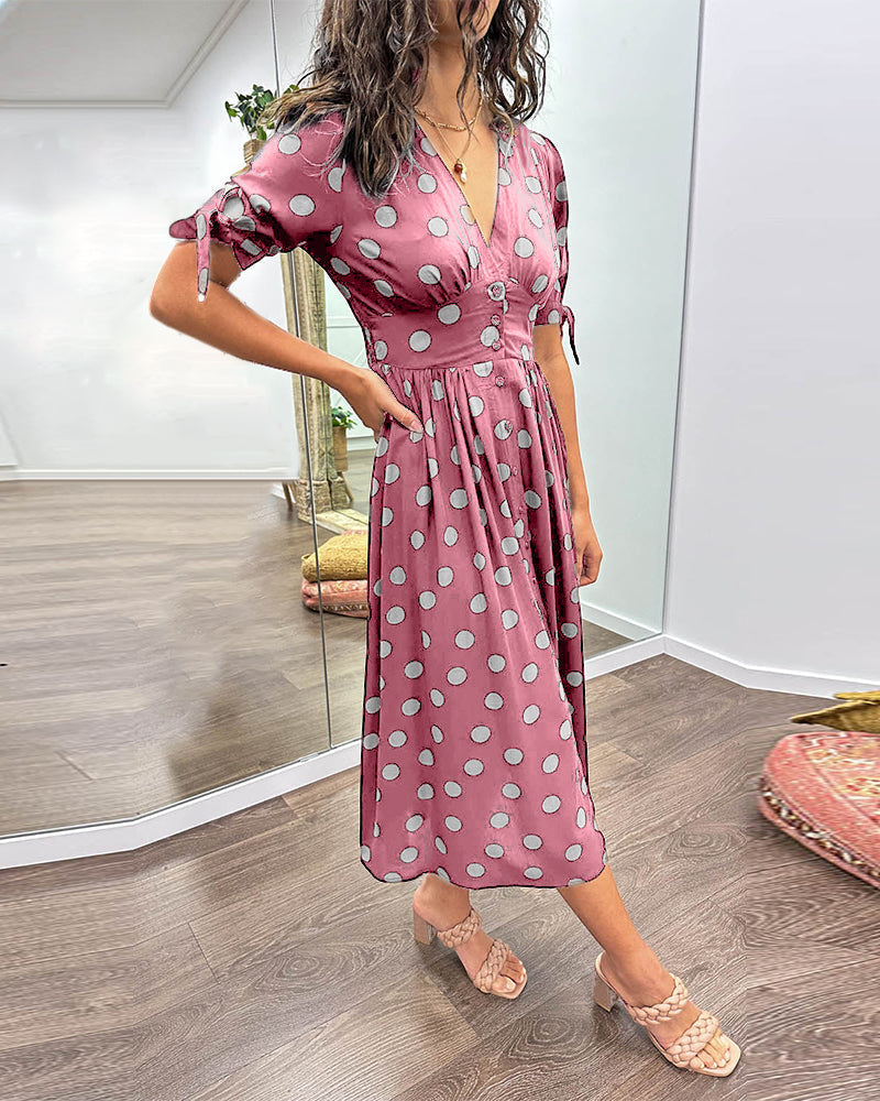 Monique | Elegant Polka-Dots Dress