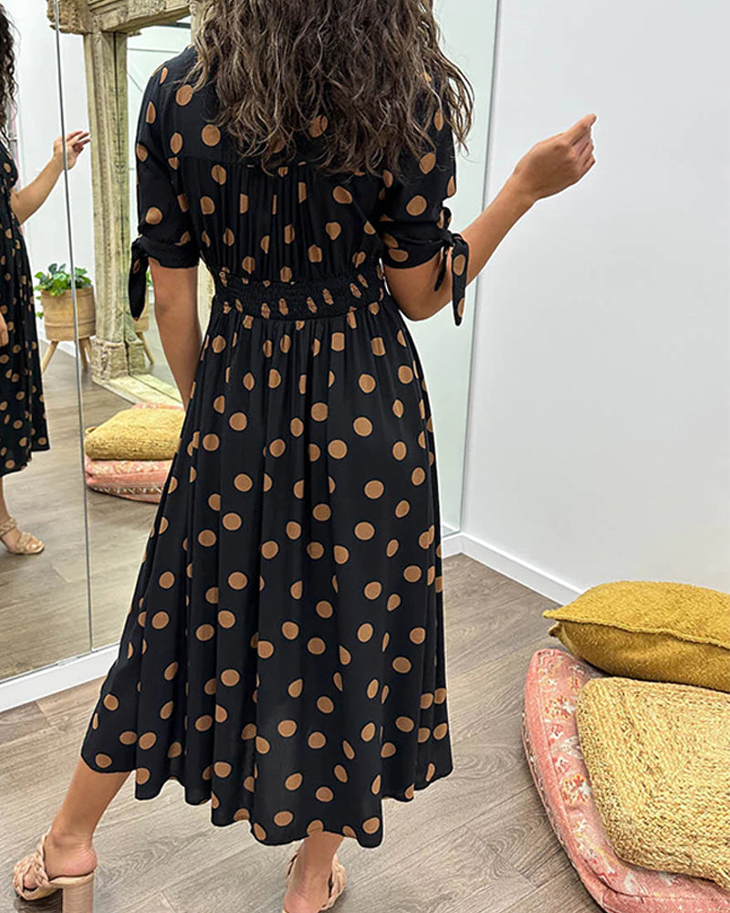 Monique | Elegant Polka-Dots Dress