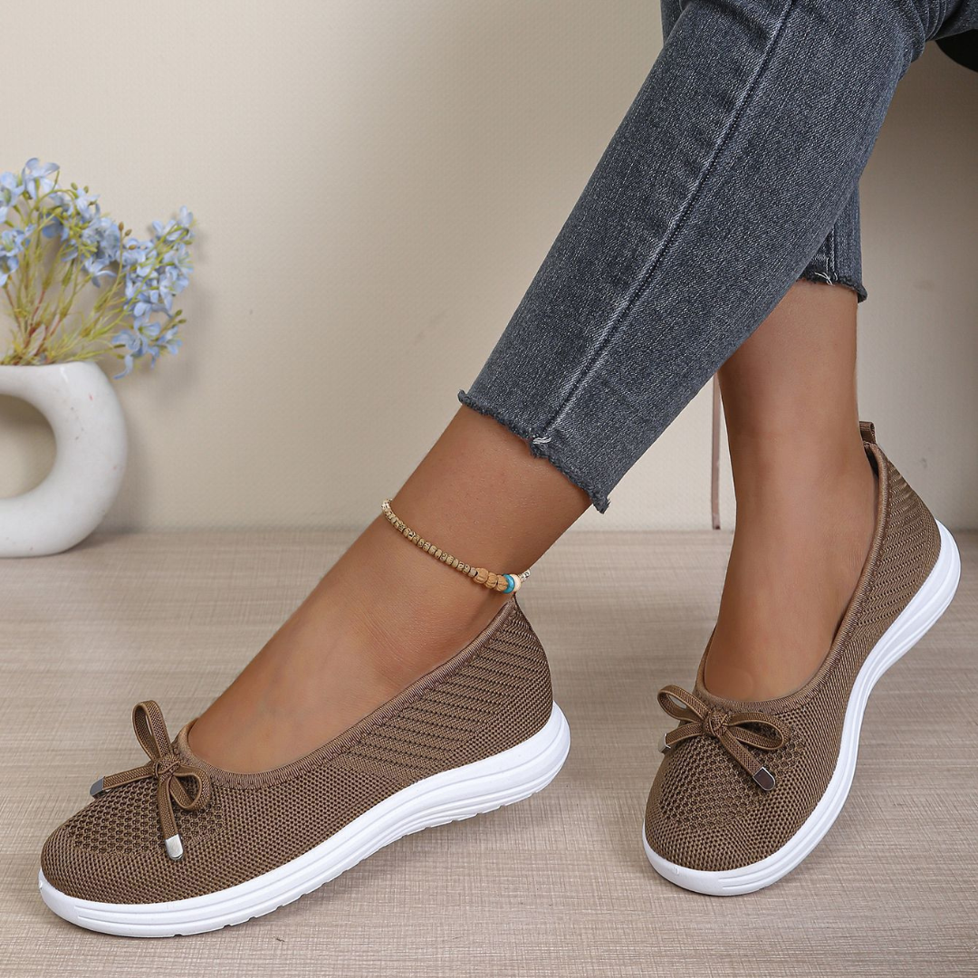 Ottavia | Lightweight Slip-On Flats - Brown