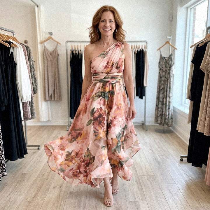 Amelia | One-Shoulder Floral Maxi Dress