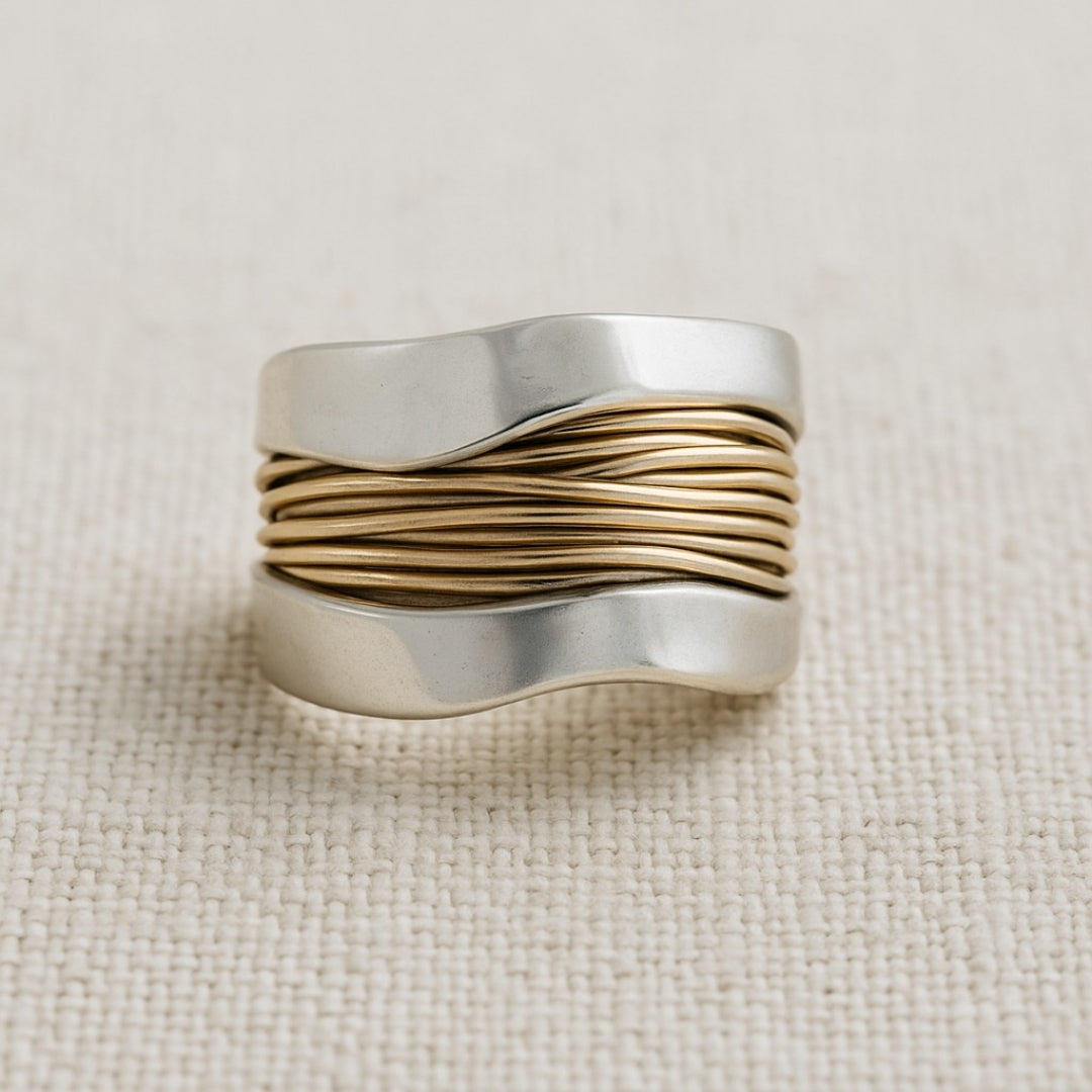 Silver Gold Thread Ring