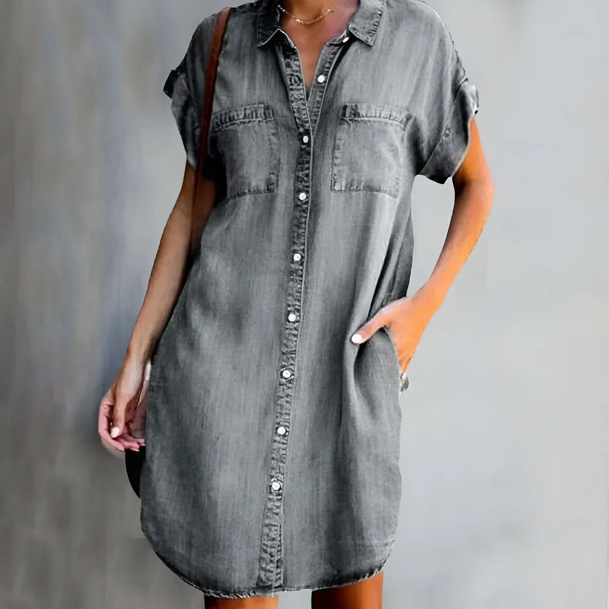 Andrea | Relaxed Shirt Dress with Button Closure