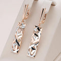 Elegant Rectangular Earrings in Gold and Silver