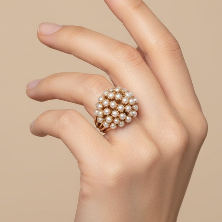 Inlaid Pearl Ring